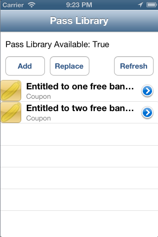 The sample app look like this after two coupons have been added