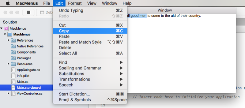 The menu items are automatically enabled/disabled The menu items are automatically enabled/disabled