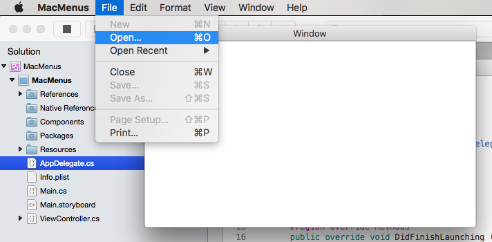 The File menu The File menu