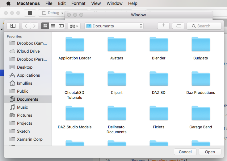 An open dialog An open dialog