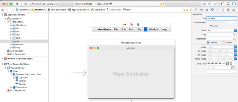 Setting the menu name Setting the menu name