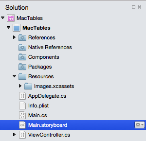 Selecting the main storyboard