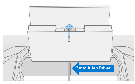 Screenshot that shows clamping the debonding tool to the workbench with depth adjuster accessible.