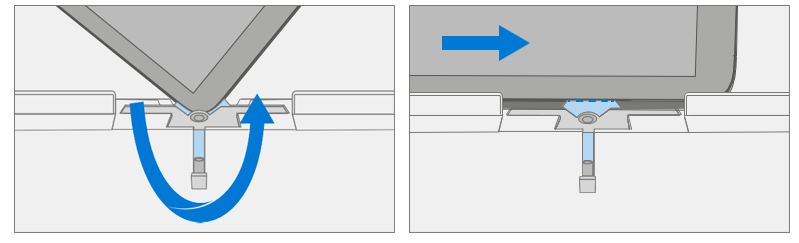 Screenshot that shows rotating at bottom left to draw the left edge through the debonding track.