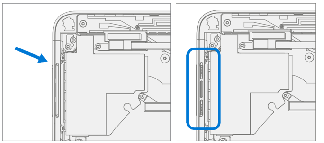 Screenshot that shows exposing three IBC cutouts after speaker mesh and adhesive removal.
