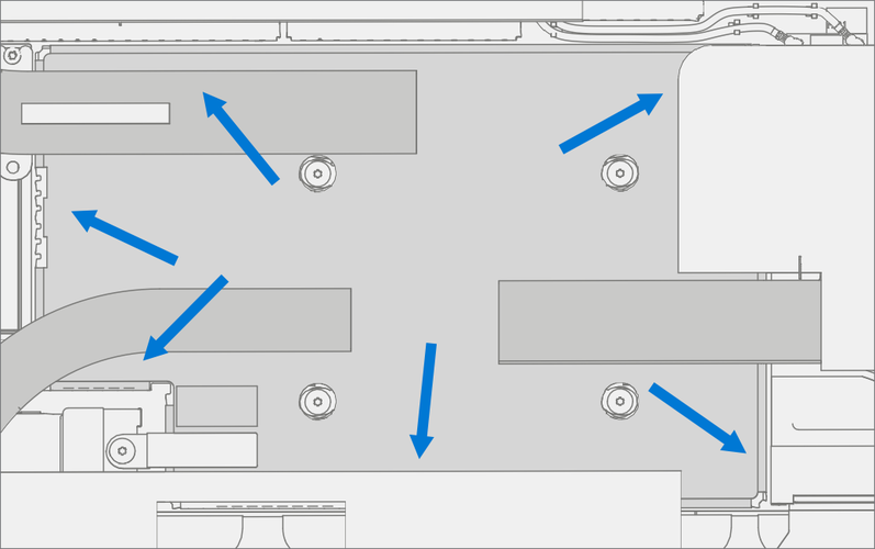 Screenshot that shows snapping THM copper shield edges into place over spring gasket.