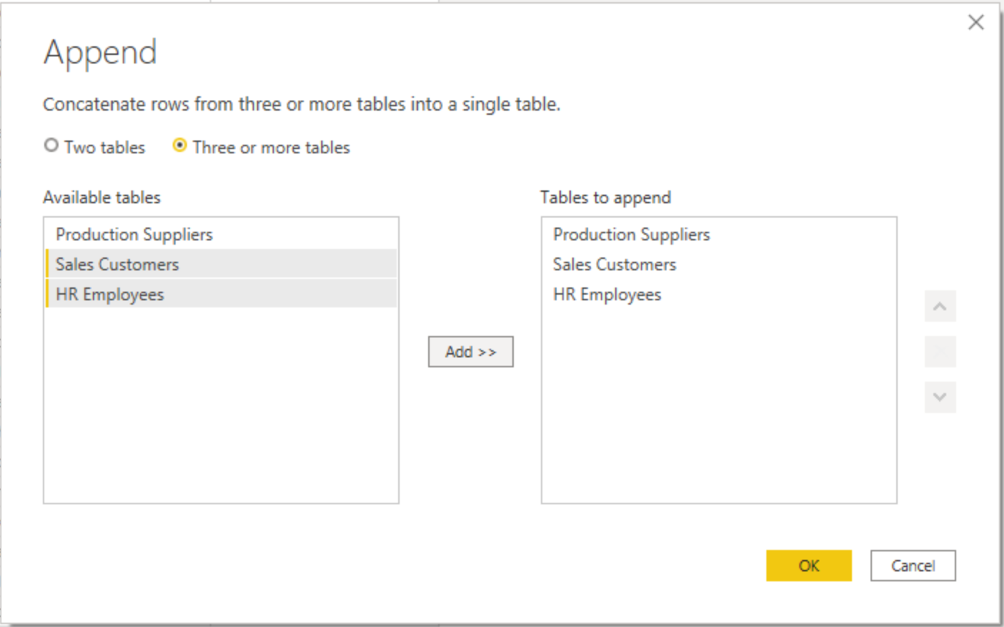 Append Queries as New in Power Query Editor
