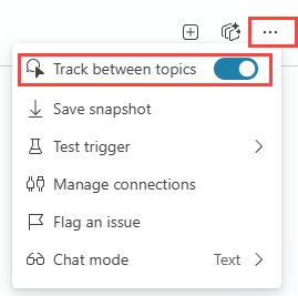 A screenshot of the track bwtween topics toggle.