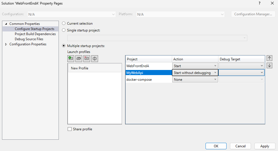 Screenshot of the Solution Property Pages.