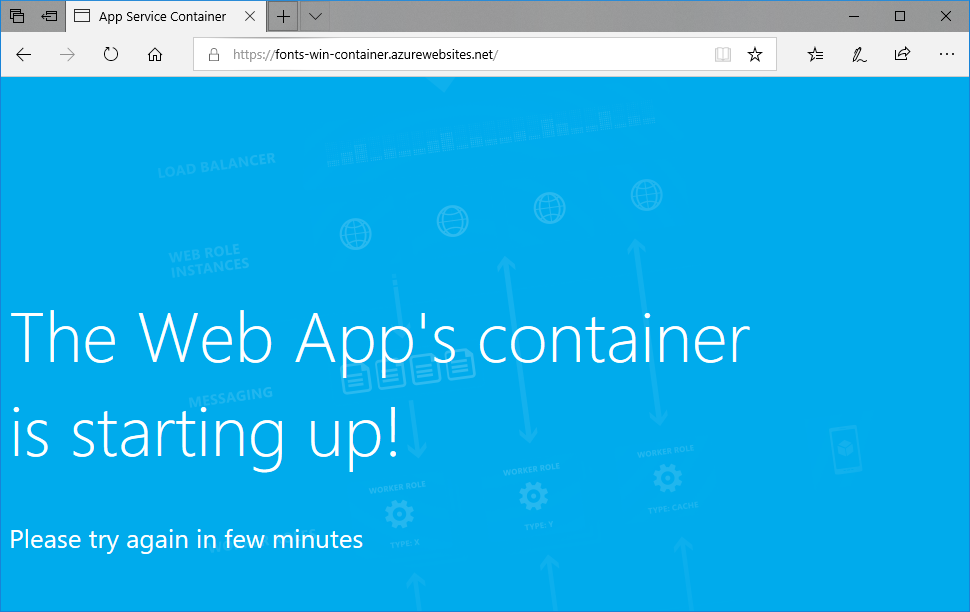Captura de pantalla que muestra la nueva página del explorador para la aplicación web.