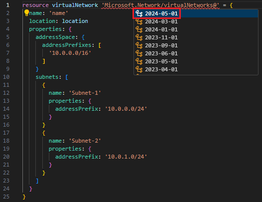 Captura de pantalla de la actualización de la versión de la API.