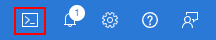 Captura de pantalla en la que se muestra cómo iniciar Cloud Shell en Azure Portal.