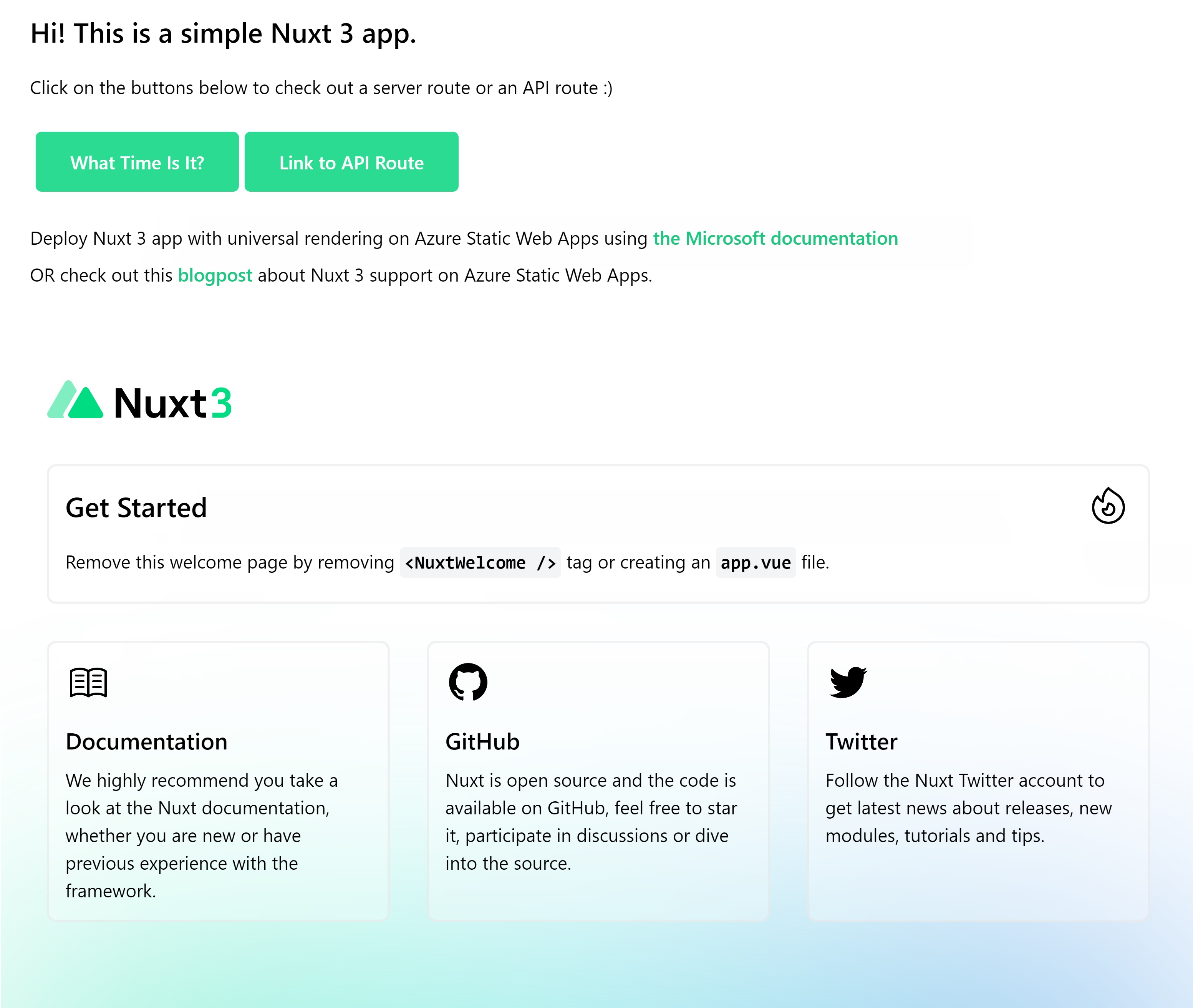 Iniciar Nuxt.js aplicación