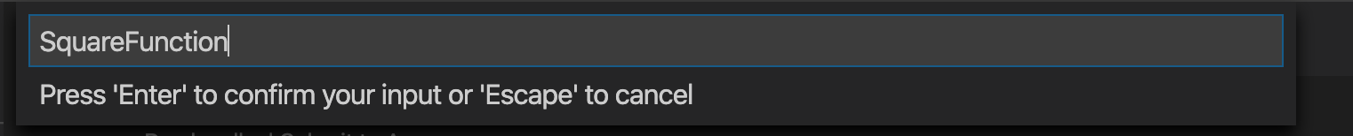 Escriba el nombre de la función CSharp en VS Code.