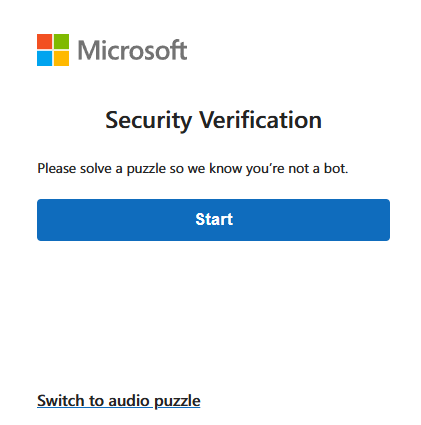 Captura de pantalla de Web Application Firewall CAPTCHA en el navegador.