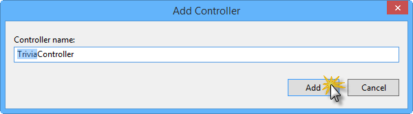 Agregar el controlador trivia
