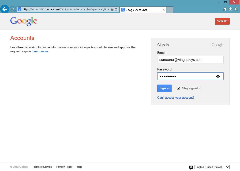 imagen de la página de inicio de sesión de Google