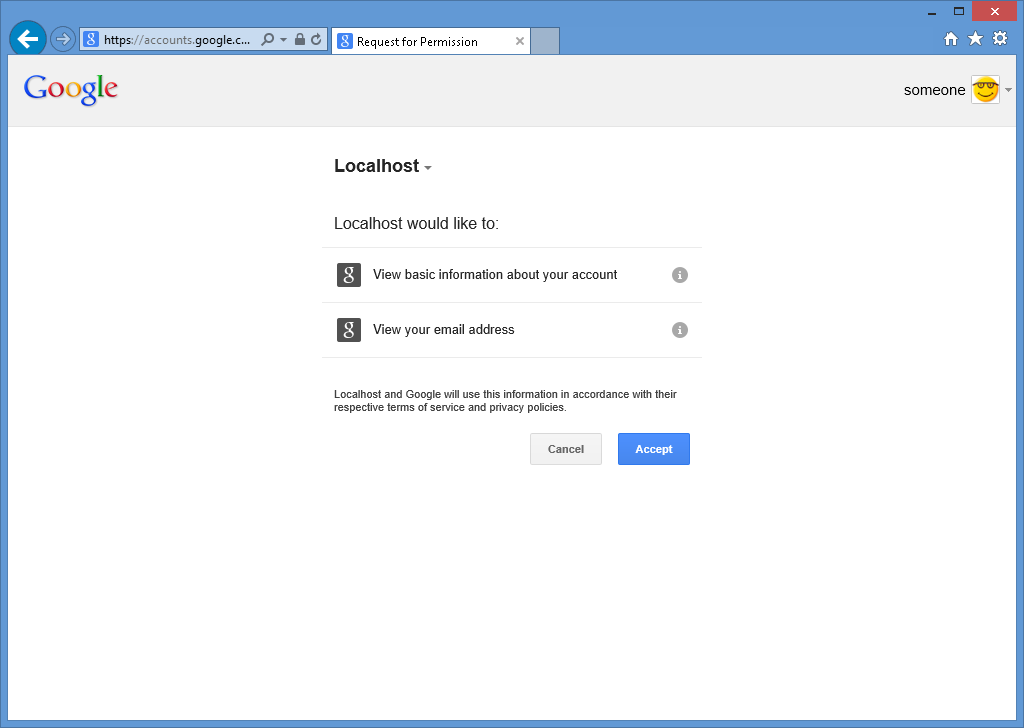 Imagen de permisos de Google