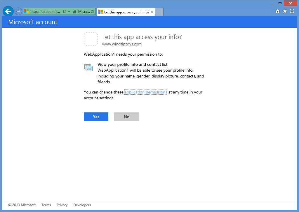 Imagen de permisos de Microsoft