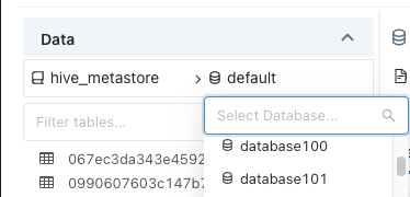 Selección de la base de datos