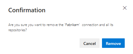 La captura de pantalla muestra la eliminación de la conexión de GitHub.