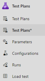 Captura de pantalla que muestra dos planes de prueba con nombre idéntico que comparten un almacén de back-end.