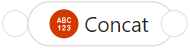Captura de pantalla que muestra la función desconectada denominada Concat.