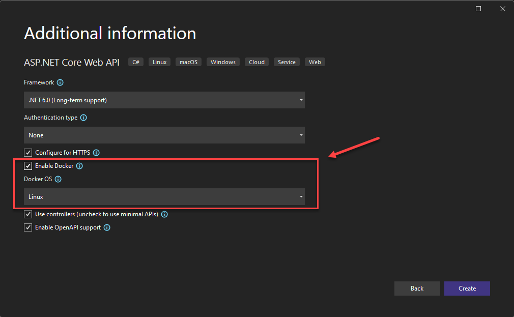 Habilitación de La compatibilidad con Docker en Visual Studio