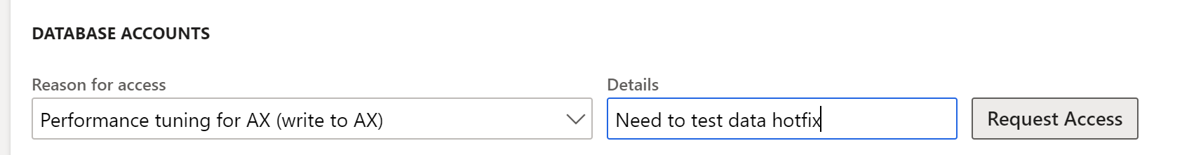 Screenshot of the Request access option.