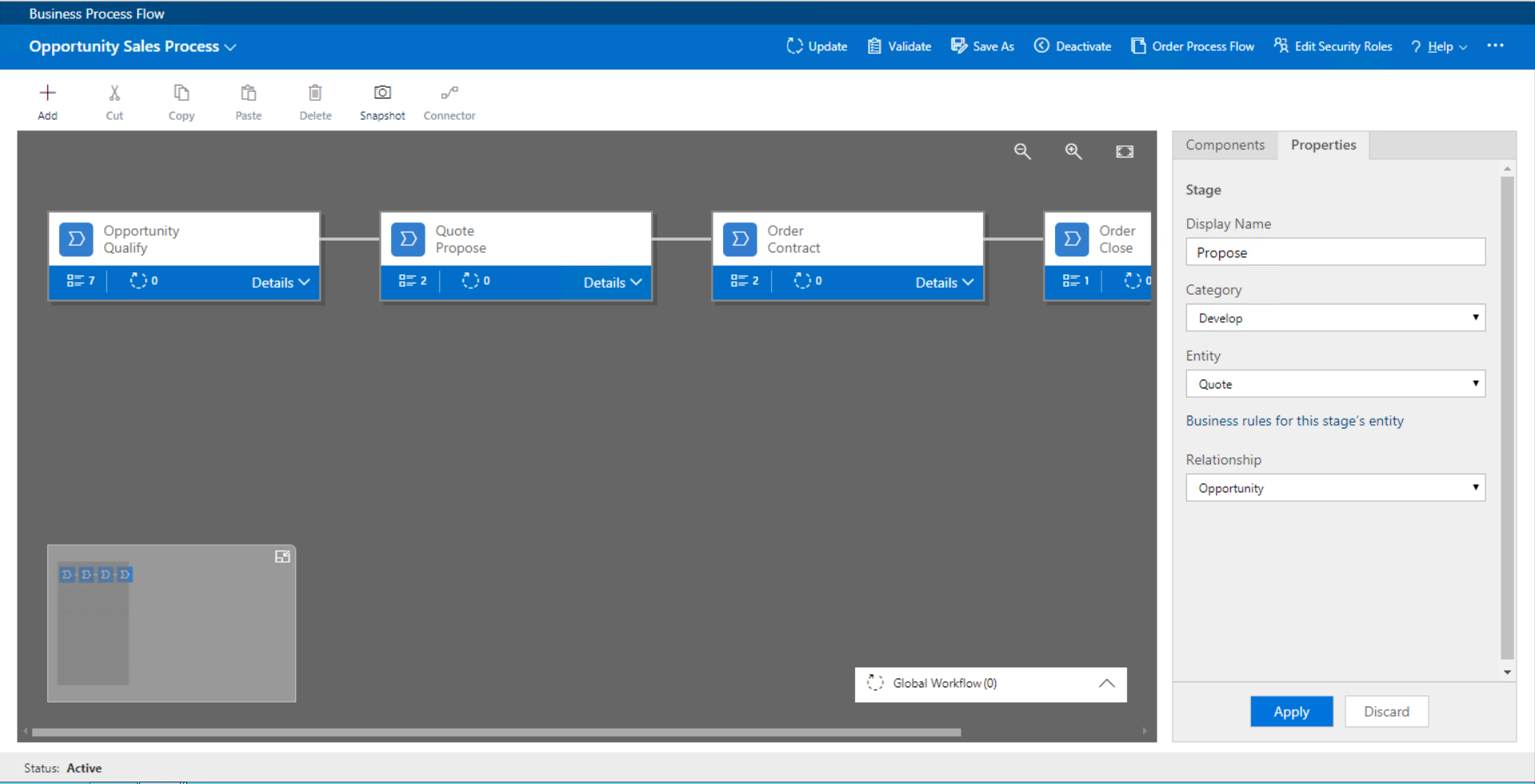 Configuración de procesos empresariales en Dynamics 365.