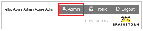 Captura de pantalla en la que se muestra el elemento de menú de administración para Brainstorm