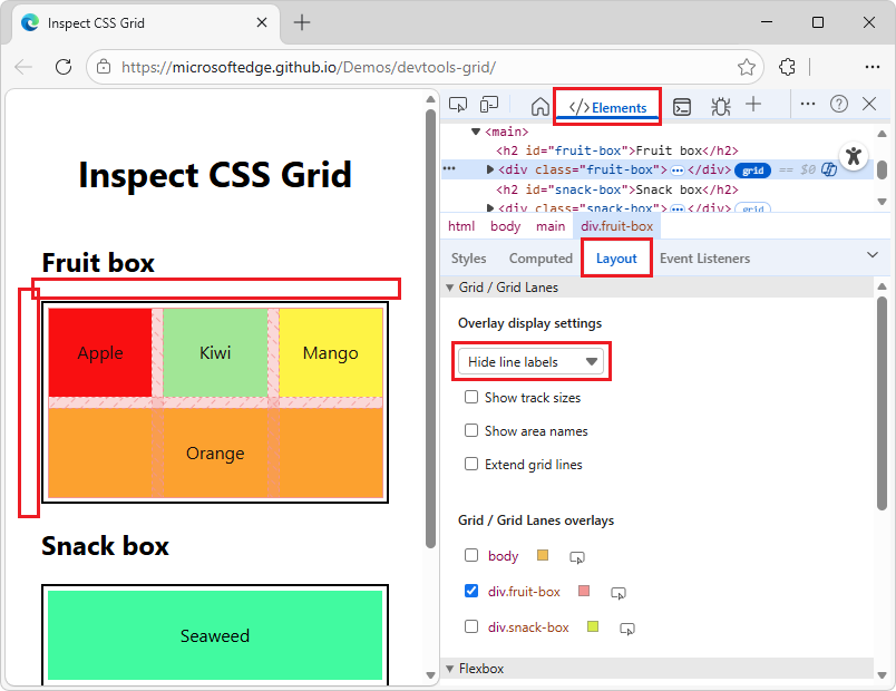 Ocultar etiquetas de línea