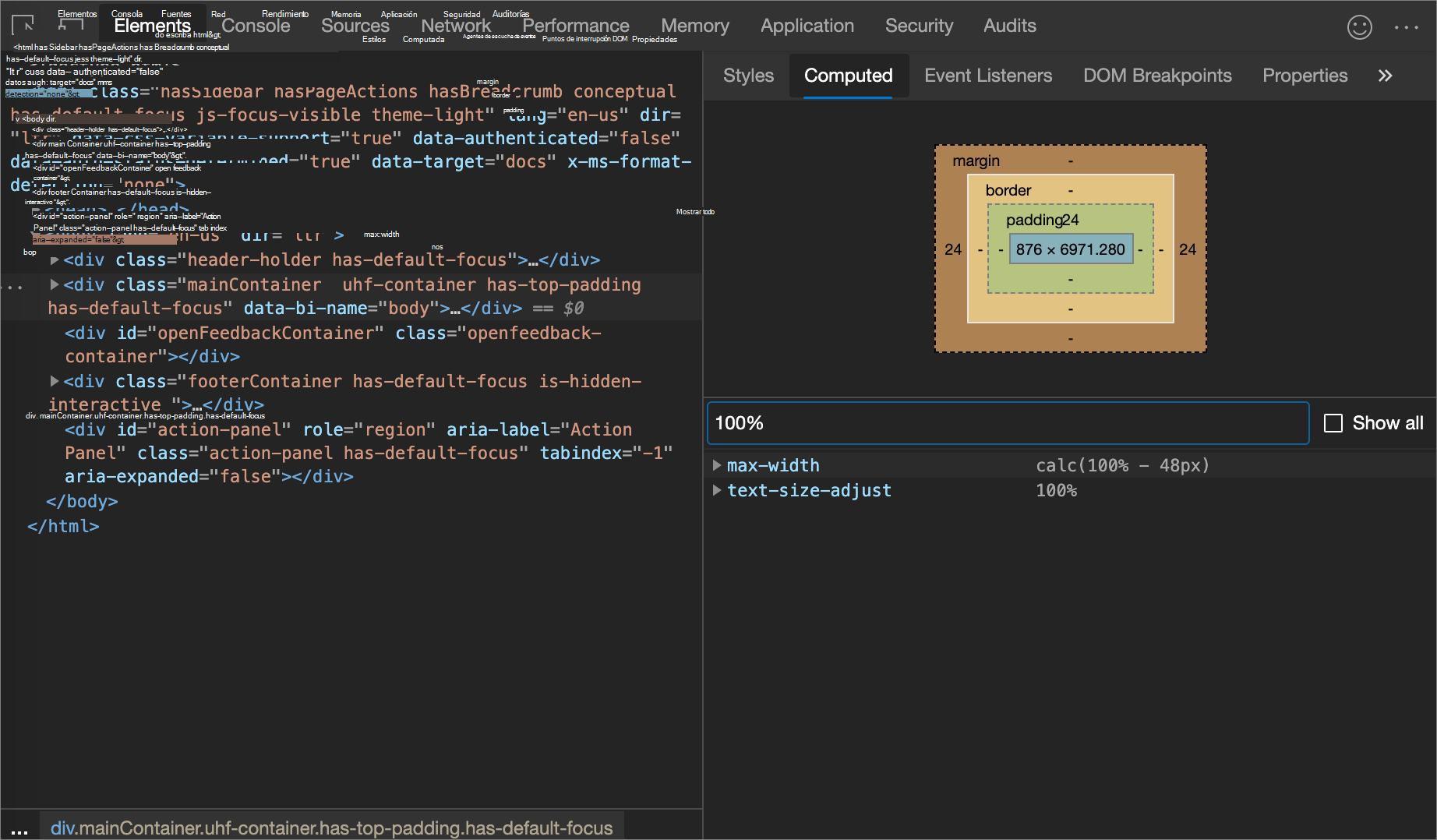 Filtrar el panel Calculado