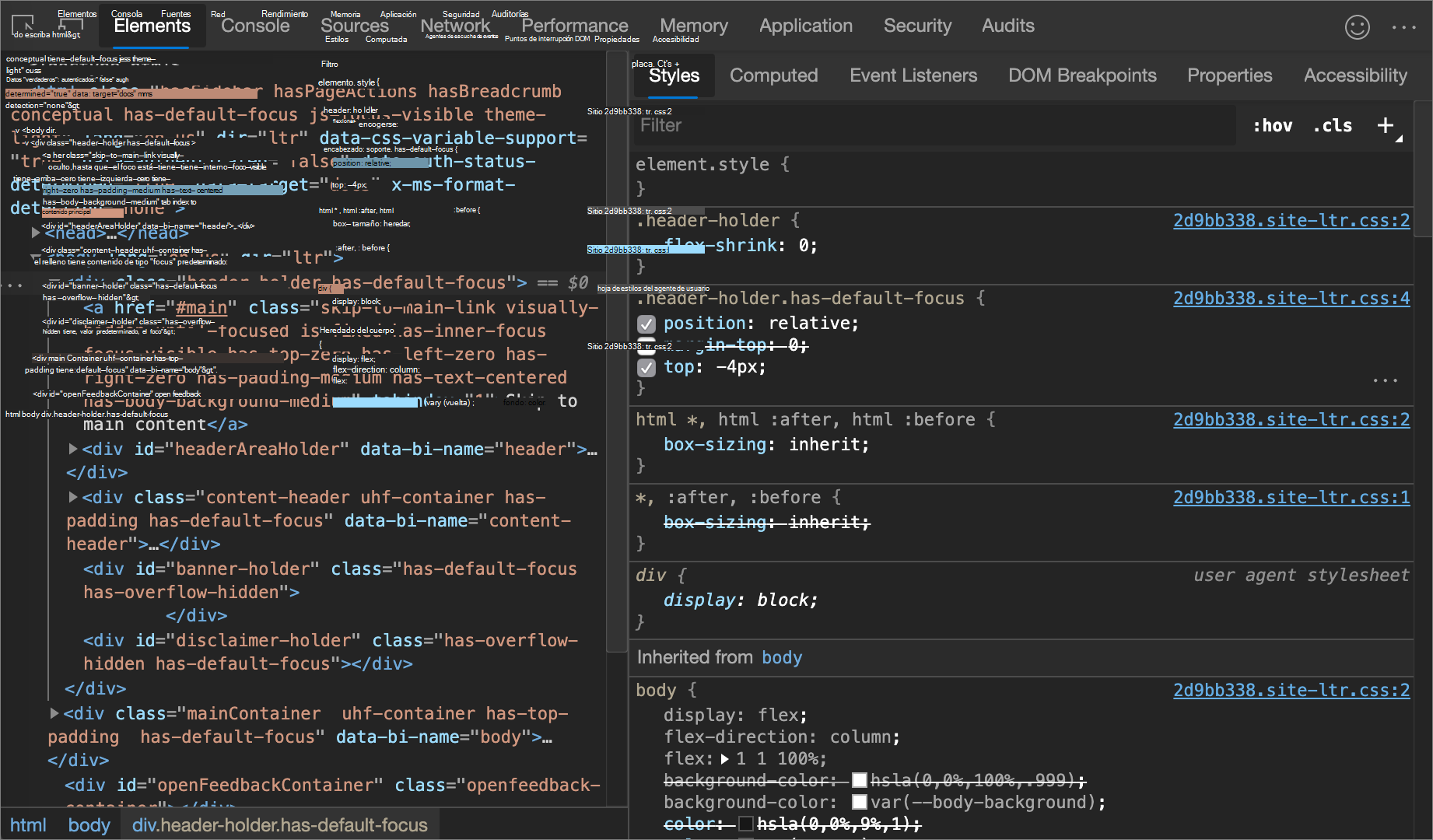 Alternar una declaración