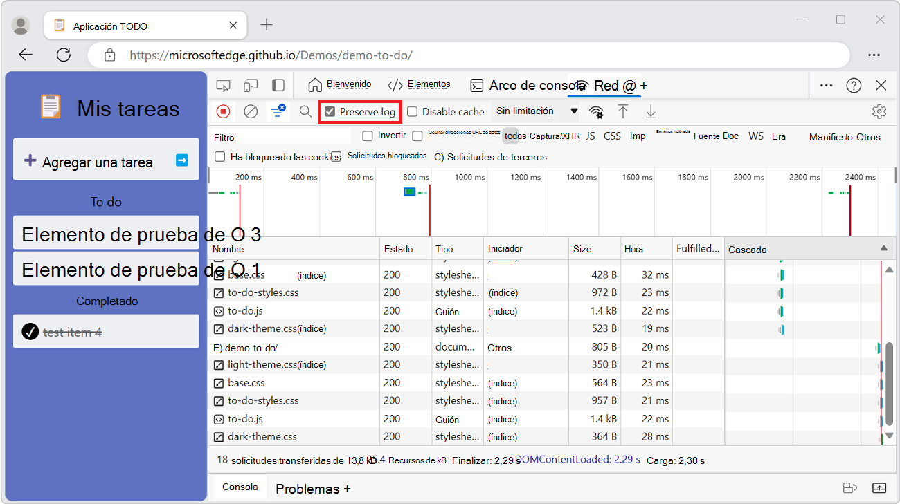 Casilla Conservar registro
