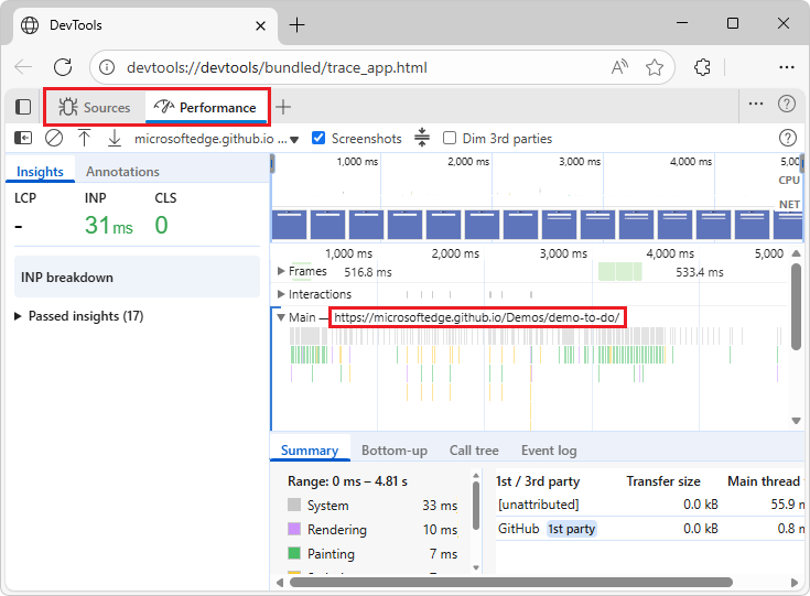 Pestaña DevTools especial
