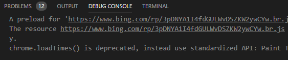 La consola de depuración de Visual Studio Code