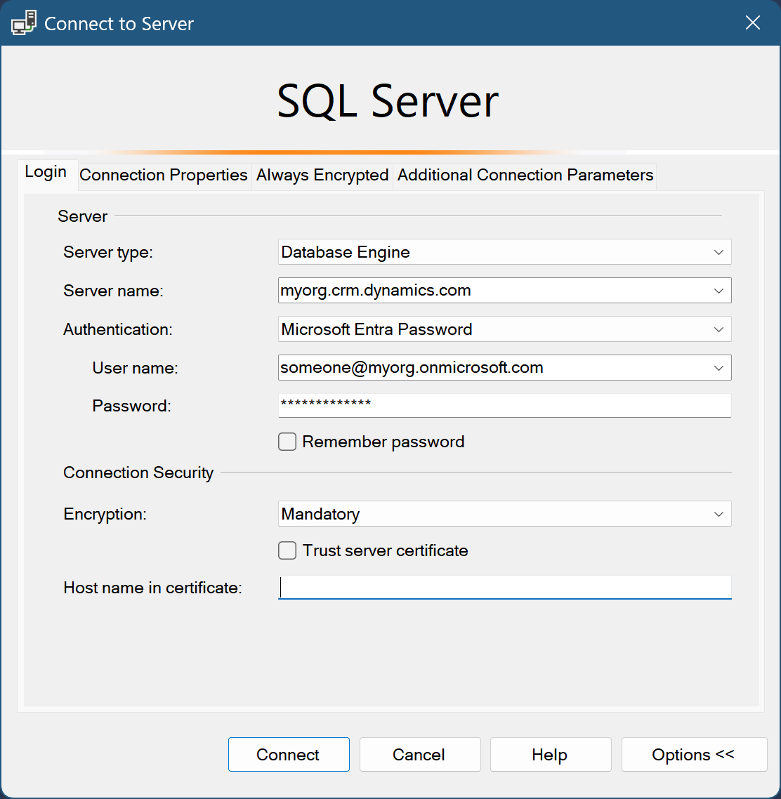 Diálogo de conexión.
