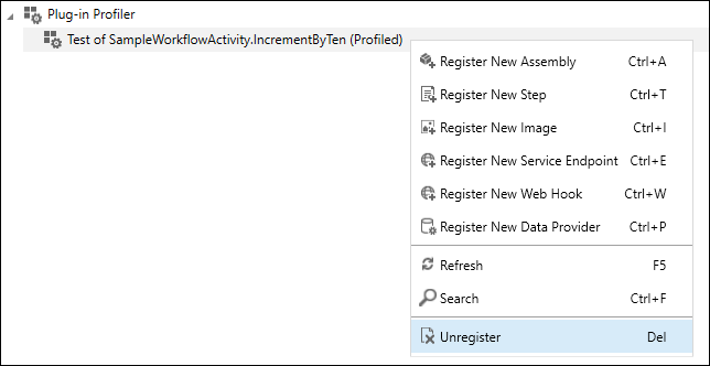 Detenga el flujo de trabajo de generación de perfiles.