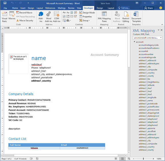 Plantilla de muestra de Word.