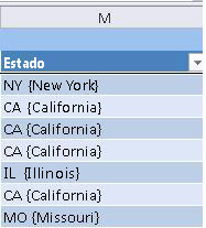Excel - Códigos y nombres de estado actualizados