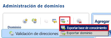 Exportar menú de base de conocimiento