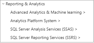 Captura de pantalla que muestra un solo elemento cheurón en la tabla de contenido.