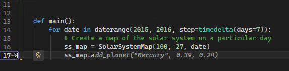 Captura de pantalla que muestra las finalizaciones de código para código de Python en Visual Studio.
