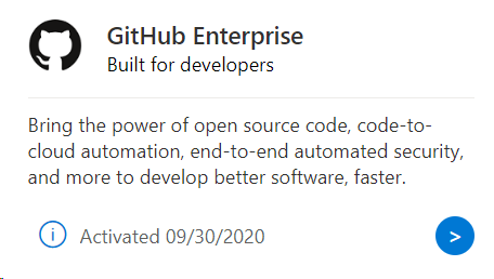 GitHub Enterprise activado