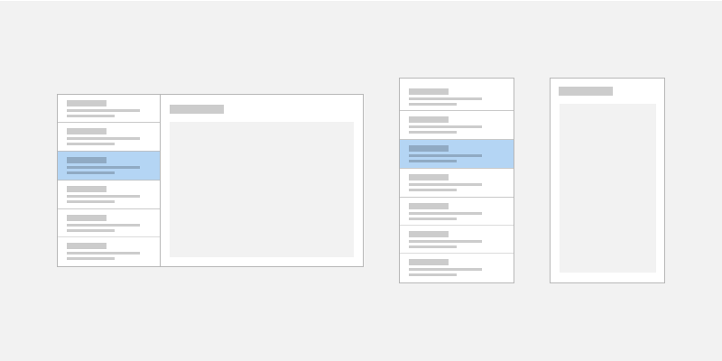 diseño adaptable de detalles de lista