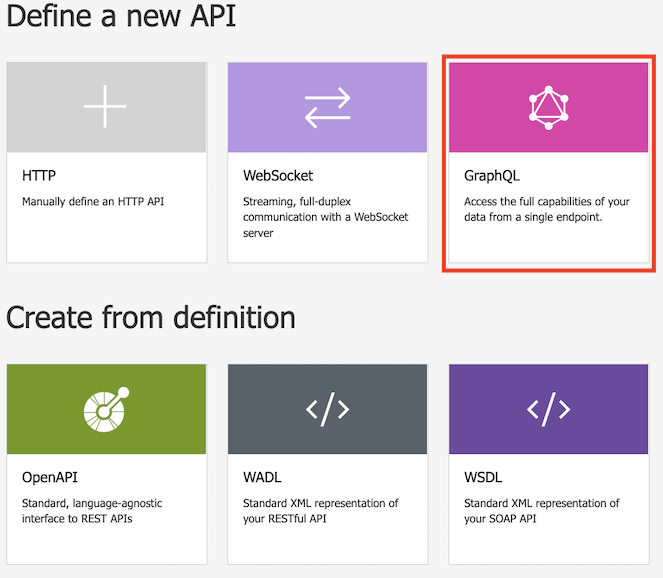 Captura de pantalla de la selección del icono de GraphQL.