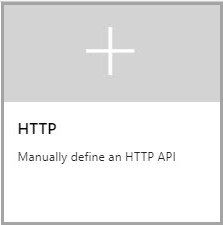 Capture d’écran montrant la vignette HTTP dans le portail Azure.
