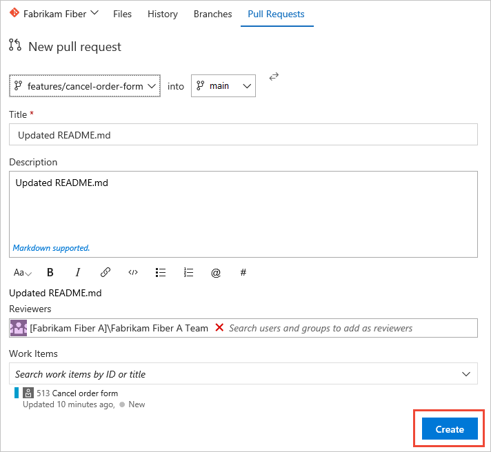 Vue du code, page Pull Request.