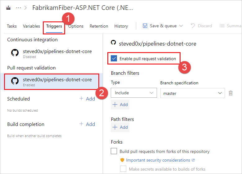 déclencheur de demande de tirage (pull request)